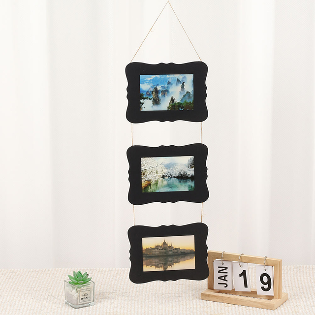 Venta caliente 5x7 Cardboard Paper Hanging Frames Familia Familia Baby Fotos Triple COLLAGIO Decoración de la pared Fotos Álbumes
