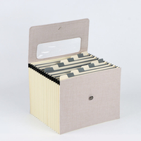 Capacidad de lino A4 personalizada al por mayor Cardboard Hard 17 bolsas Organizador de archivos Expansión de archivos Bolsa de bolsas de bolsillo de cierre Papel personalizado