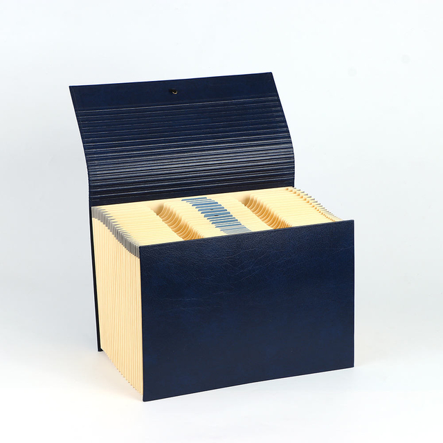Personalizar la carpeta de archivos de expansión OEM de 24 bolsillos A4 A4 PU Capacal de cartón Hard Cardboard Cierre de la oficina de la escuela Use reciclable