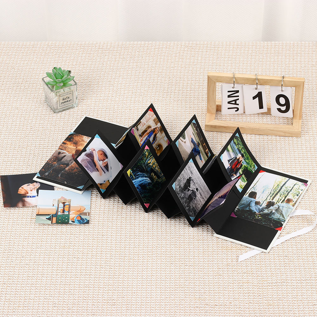 Venta caliente de fábrica al por mayor Logotipo Colorido álbum de fotos plegable para cumpleaños y boda con portada de papel duradera