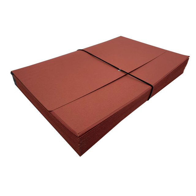 Logotipo personalizado al por mayor A4 Size 21 bolsillo Kraft Paper Accordion Archion Folder con Bolsa de goma Bolso de la escuela Organizador de presentación de documentos