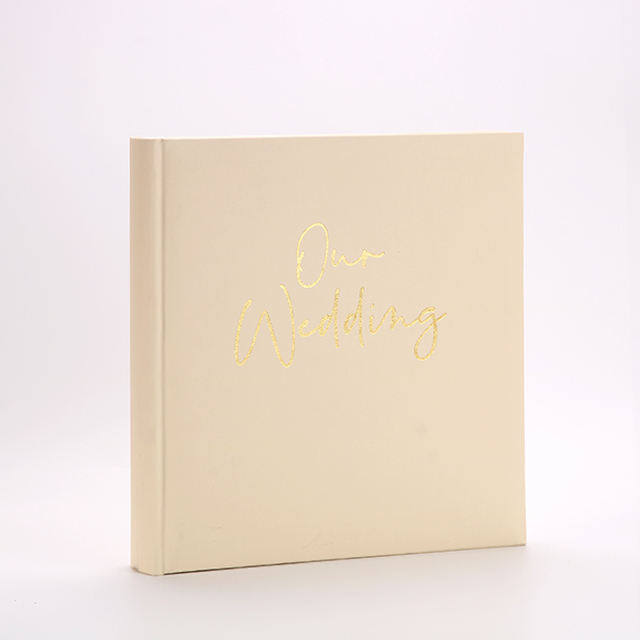 Factory Custom Hard Paper Diy Paper Wedding Álbum Perfect Bound with PU Leather y Glassine Paper para fotos de custodia