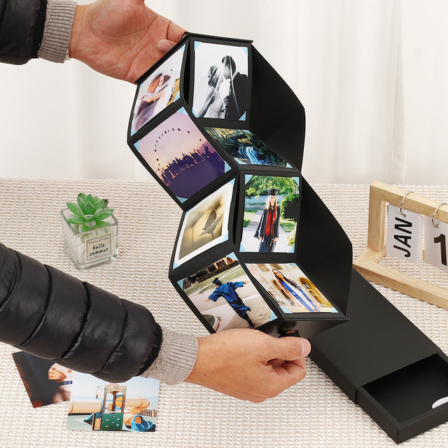 OEM ODM Pop-Up Explosion Foto Álbum de fotos de alta calidad Impresión personalizada Hard Paper Formato 10x10 16 Fotos Regalos de bodas