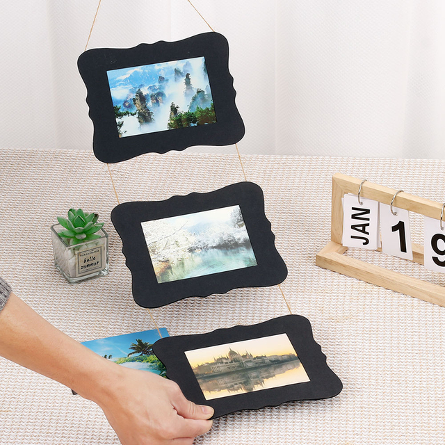 OEM Al por mayor 4x6 Cardboard Paper Frames Picture Frame triple Collage Decoración de la pared de la pared Baby Fotos Fotos Impresión