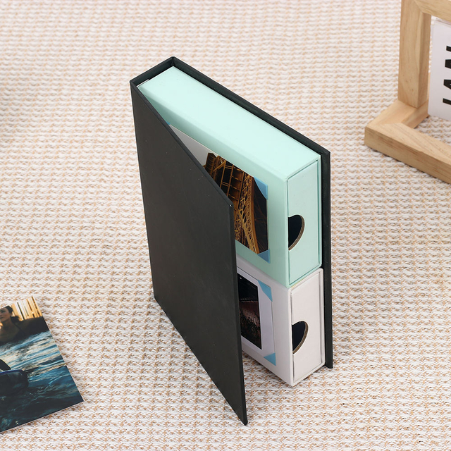 Logotipo de clientes al por mayor 4x6 5x7 Caja de almacenamiento colorido Paper Cardboard Cajón de cartón Estilo de boda Baby Photo Álbum