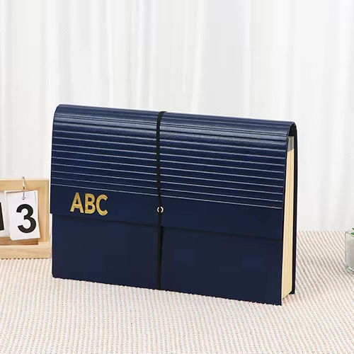 Carpeta de archivos de 24 bolsillos OEM A4 PU PU personalizable Cardboard Cardboard Cierre de cierre Documentos escolares reciclables Documento