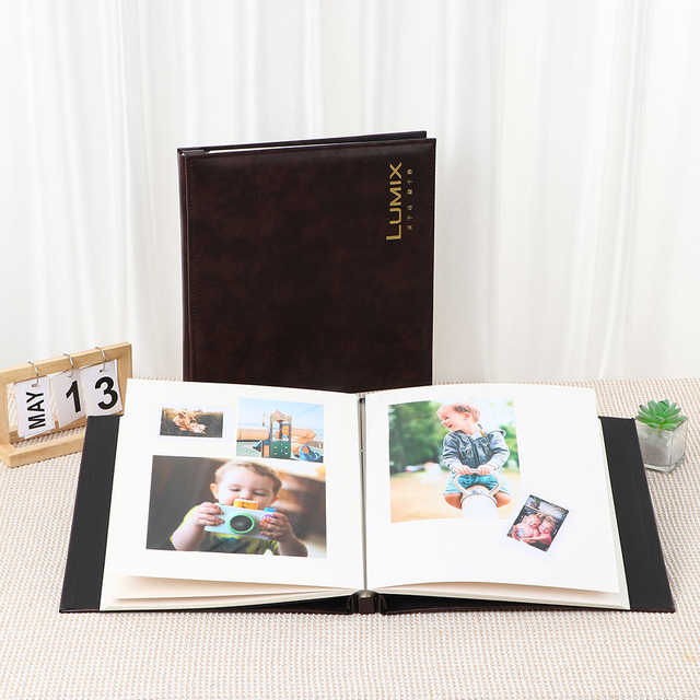 OEM Custom Logotipo 4x6 Picture Diy PU Cuero Cover Autoadhesivo álbum de álbum de recortes Baby Family Family Birthday Libro KPOP