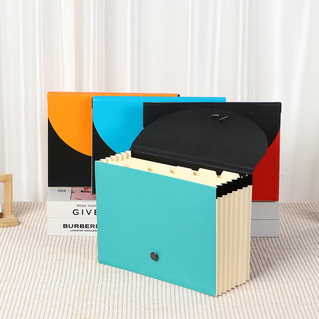 Logotipo personalizado de 7 bolos A4 Organizador de archivos de tamaño expandible Carpeta de documentos de la oficina de acordeón Escuela de papel Use empaquetado personalizado