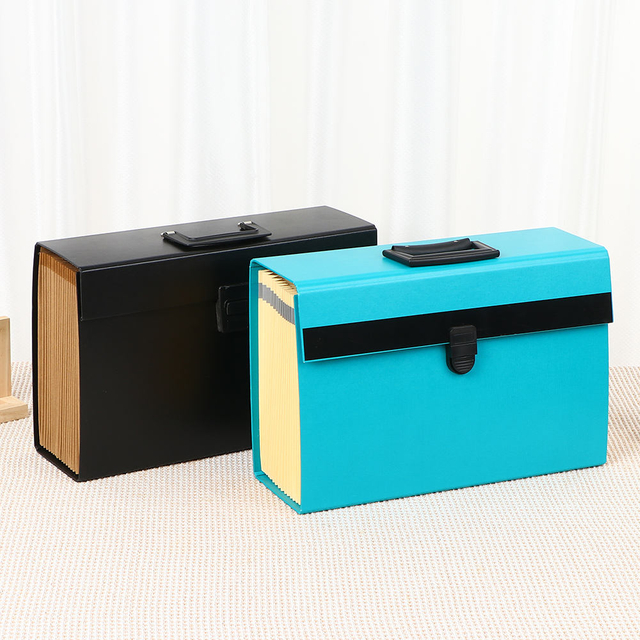Logotipo personalizado OEM 19 bolsas A4 Expansión de la caja de archivo de acordeón Manejo de documentos de papel Organizador de documentos Compañía de la oficina de la oficina de la oficina de uso de la carpeta