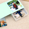 Logotipo de clientes al por mayor 4x6 5x7 Caja de almacenamiento colorido hecha de papel de cartón de cartón Estilo de la boda Graduación de fotos Baby Álbum