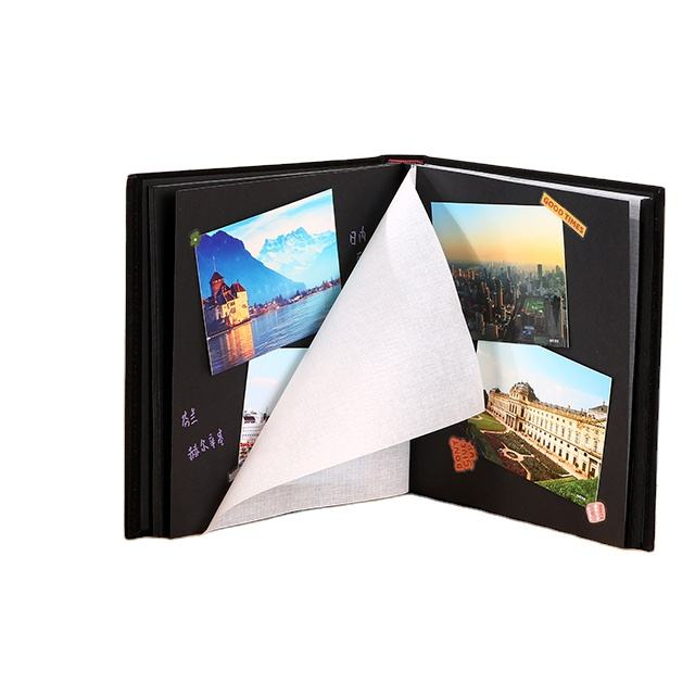 Logotipo personalizado 4x6 DIY Photo Álbum de lino Papel de vidrio Paper perfeccionar la ventana delantera Pantalla de ventana delantera Fotos de la escuela del bebé