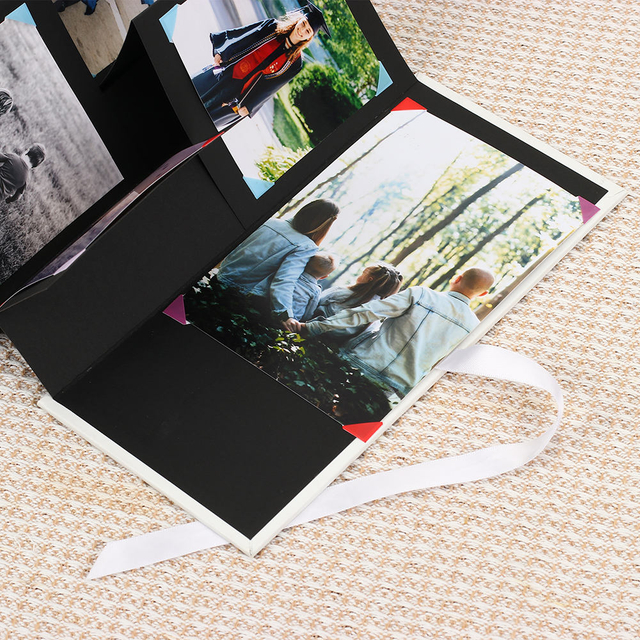 Álbum de fotos hecho con papel duradero fábrica de fábrica de fábrica al por mayor al por mayor logotipo personalizado plegamiento colorido para cumpleaños y boda 1000pcs