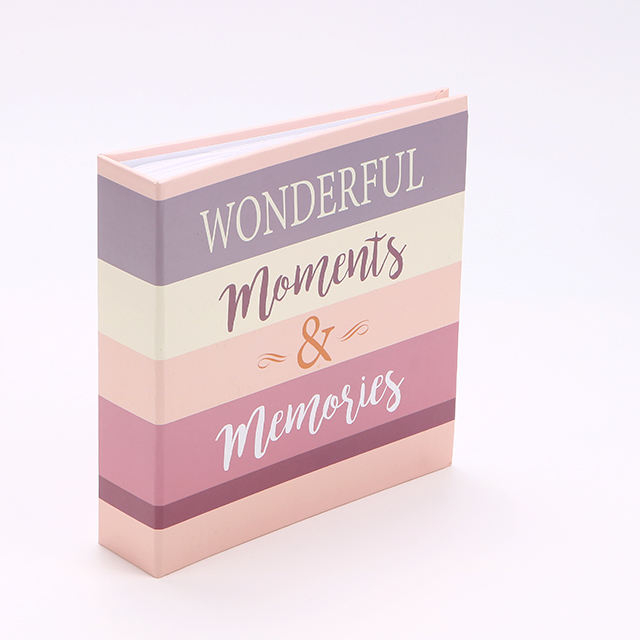 Impresión colorida de alta calidad Tapa dura Slip-In Photo Álbum de fotos Logotipo de boda personalizado Libro de fotos con enlace perfecto