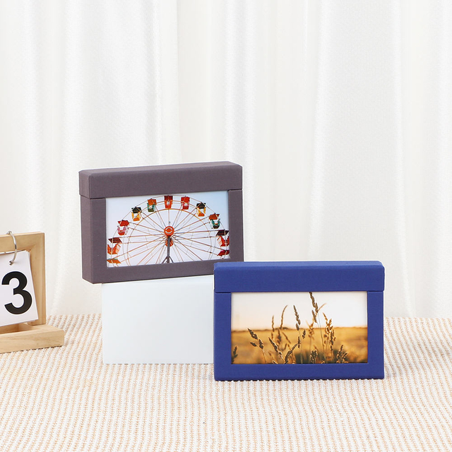 Logotipo personalizado de la caja de fotos 4x6 cuadro de colección de fotos OEM Paper Cardboard Cover para la graduación de la boda Fotos de la familia para bebés