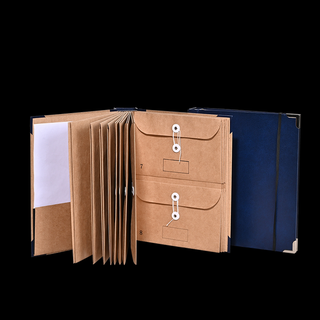 OEM LOGO LOGO CUBIERTA DE CUERO Kraft Paper Folio Document Organizer en caso de que me falte carpeta de carpeta de emergencia de carpeta