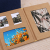 Álbum de fotos slip-in personalizable con tapa de tela colorida cubierta de tela de tela plegable marco de foto de la temporada de graduación
