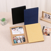 Álbum de fotos plegable 6x4 personalizable con cubierta de tela de lino colorido material de graduación de marco de temporada