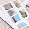 Álbum de fotos de bricolaje cubierta de tela de lino de tela colorida con ventana delantera 6x4 slip para boda baby familiar álbum