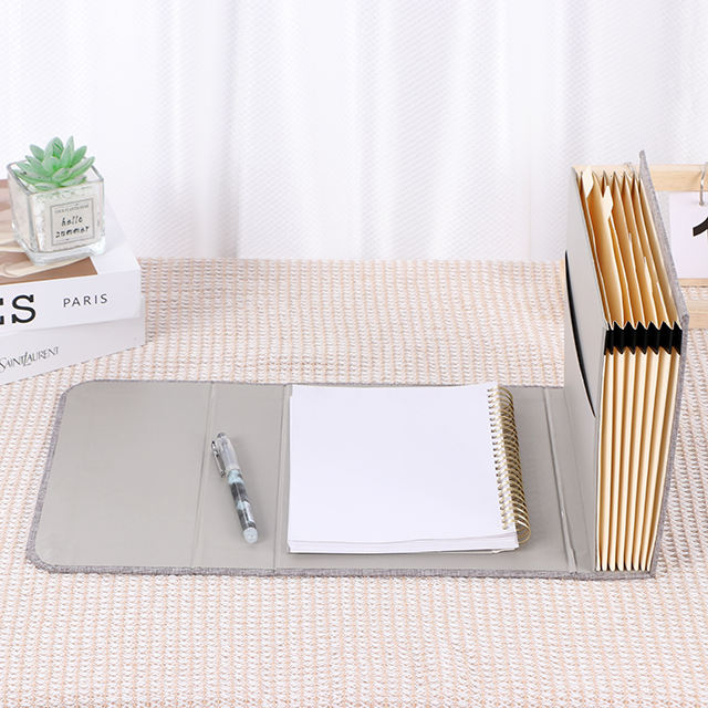 La carpeta de extensión de acordeón de papelería de la escuela de la oficina está hecha de material de papel de cuaderno para uso diario de la oficina