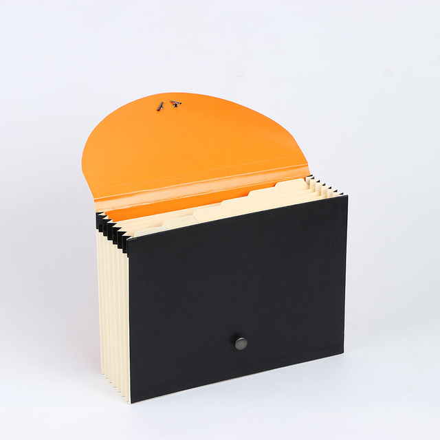 Logotipo personalizado de 7 pockets A4 A4 File Bag Rubber Bag Cava Commanding Accordion Document Organizer Escuela de papel personalizada