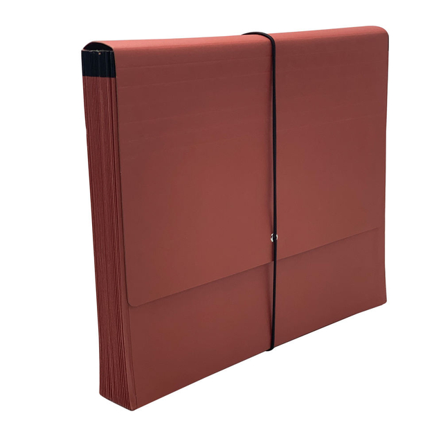 Al Wholesales A4 Size 21 bolsillo Kraft Paper Accordion Archion Folder con Goma Band Office School Bag Documing Organizador