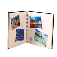 Álbum de fotos de cartón blanco personalizado de bricolaje con encuadernación en espiral y cubierta de tela para bodas y fotos para niños Factory Target