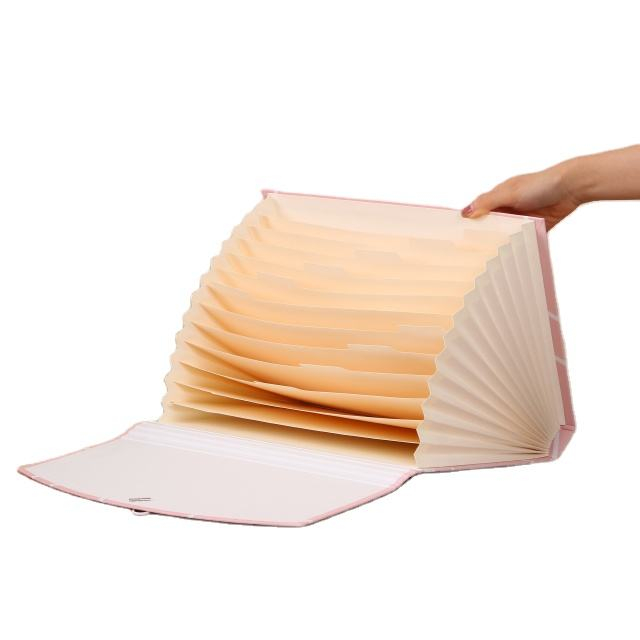 Logotipo personalizado al por mayor A4 Tamaño de tamaño de cartón Organizador de documentos en expansión de la carpeta de archivos en papel de fábrica