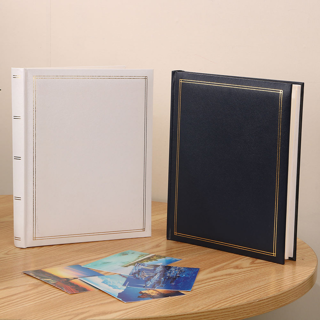 PU Leather Cover clásico logotipo personalizado autoadhesivo Tamaño personalizable Diy Amigo amigable para el álbum de fotos de bodas Improte 1000pcs