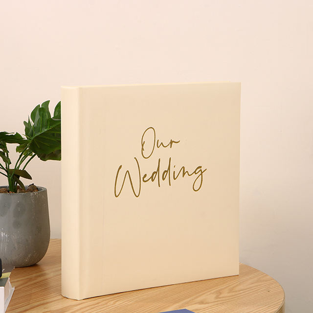 DIY Perfect Bound Paper Álbum para boda y bebé con cuero PU y lógico de papel de vidrio impresión disponible
