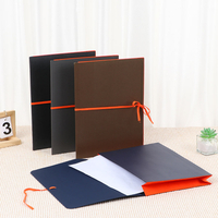 Carpeta de archivos de papel de tamaño personalizado al por mayor a4 con cubierta de tela Cierre de la cinta Forma de la bolsa de la oficina de la oficina
