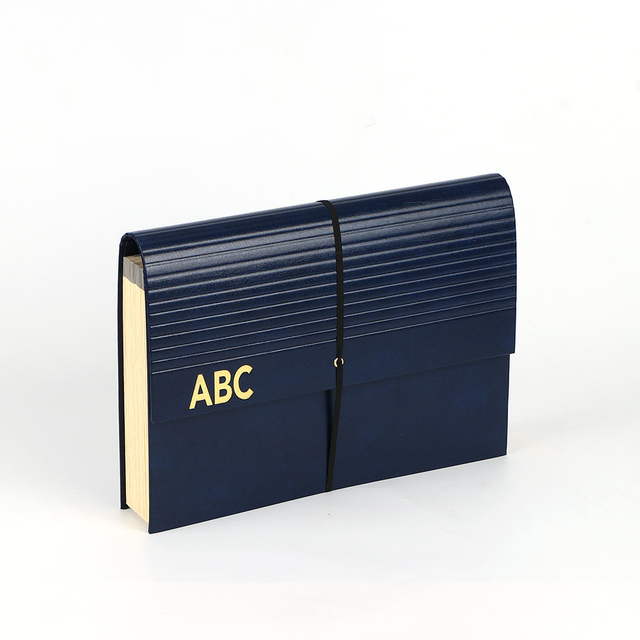 Organizador de archivos de archivo expansivo de 24 bolsillos al por mayor A4 Size PU Cover Cardboard Cardboard Bungee Closure School Office Use reciclable