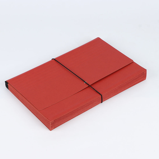 21 bolsas A4 Tamaño escolar Documento Arranque Organizador Forma de la billetera Carpeta de archivo en expansión Documento de goma de papel Kraft de Kraft