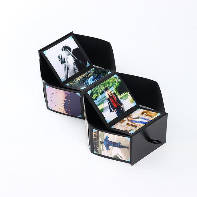 OEM ODM Pop-Up Explosion Foto Álbum de fotos de alta calidad Impresión personalizada Hard Paper Formato 10x10 16 Fotos Regalos de bodas