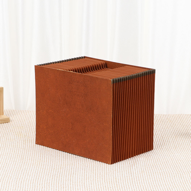 Logotipo personalizado al por mayor A4 size 21 bolsillo Kraft Paper Accordion Archivo Carpeta de la bolsita Forma de la billetera Organizador de documentos Escuela de oficina Uso