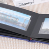 Ventana delantera del álbum de fotos de bricolaje con tallas de tela de lino colorido