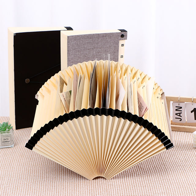 Organizador de documentos en papel de alta calidad Organizador que expanden la carpeta de archivos de acordeón bolsas de escuela y forma de billetera Factory A4 Tamaño