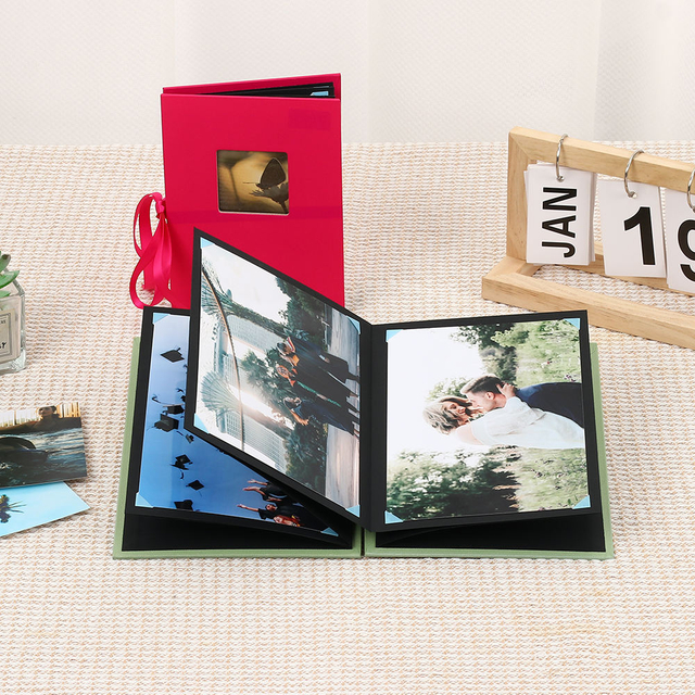 OEM Custom 4x6 Slip-In Explosion Photo Álbum Libro Cierre con ventana delantera para graduación Cumpleaños Familia y eventos de boda